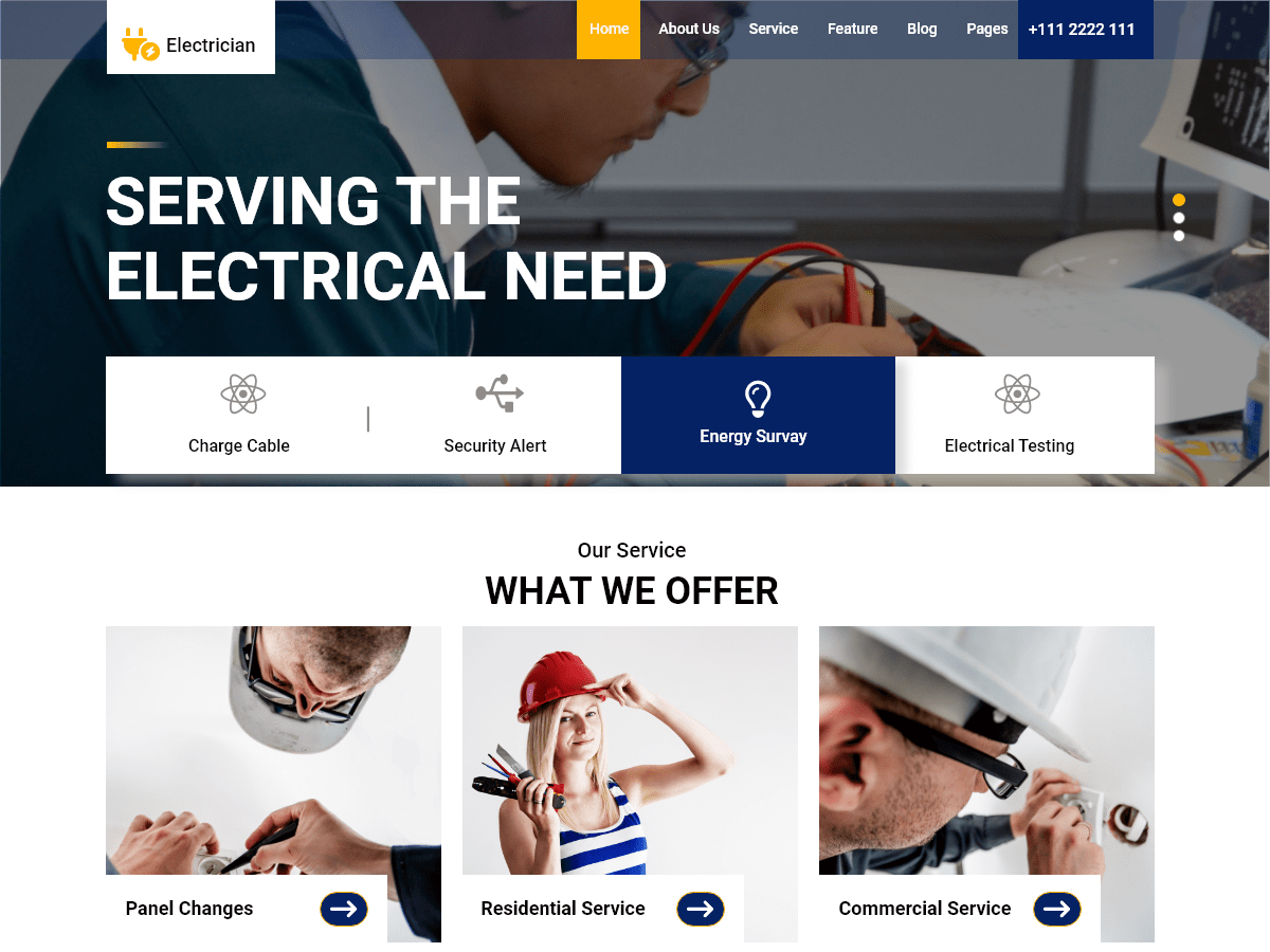 Smart Electrician theme screenshot