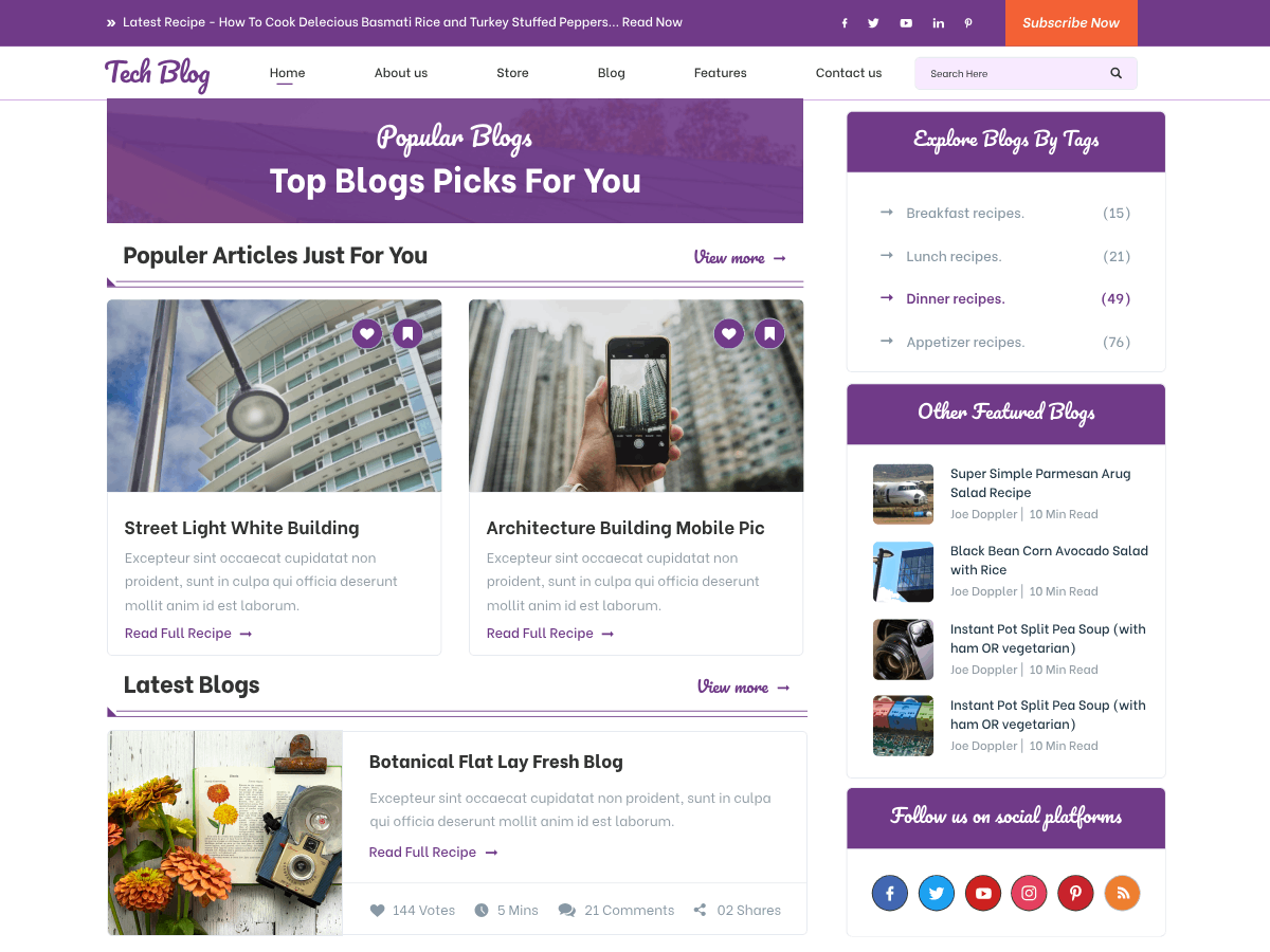 Smart Tech Blog theme screenshot