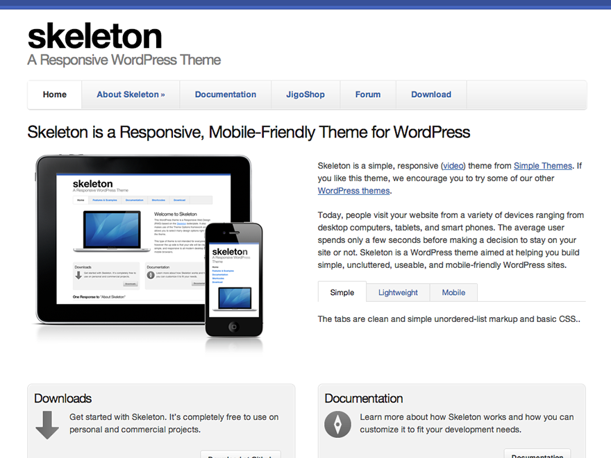 Smpl Skeleton theme screenshot