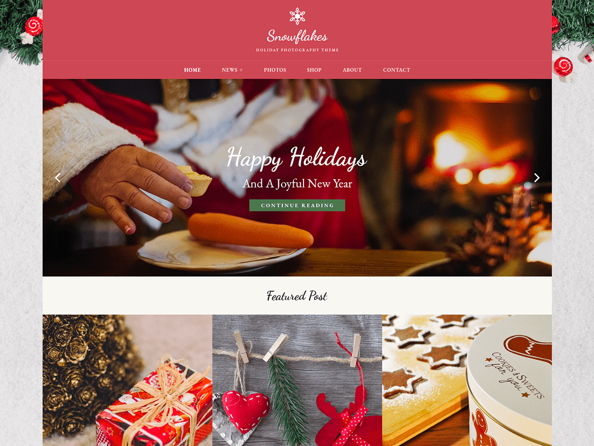 Snowflakes theme screenshot
