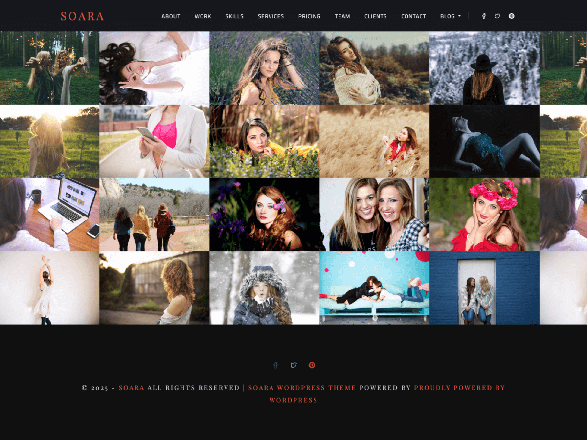 Soara Portfolio Gallery theme screenshot