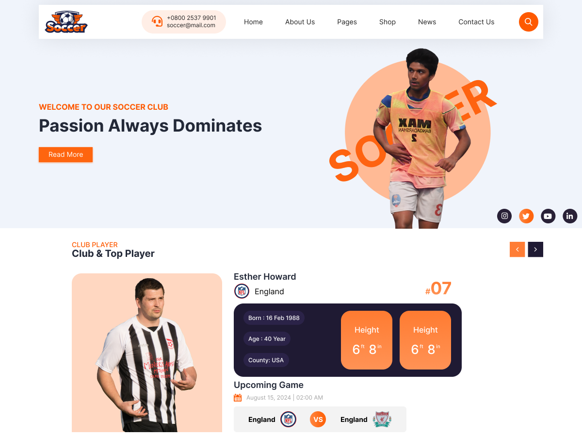 Soccer Academy theme screenshot