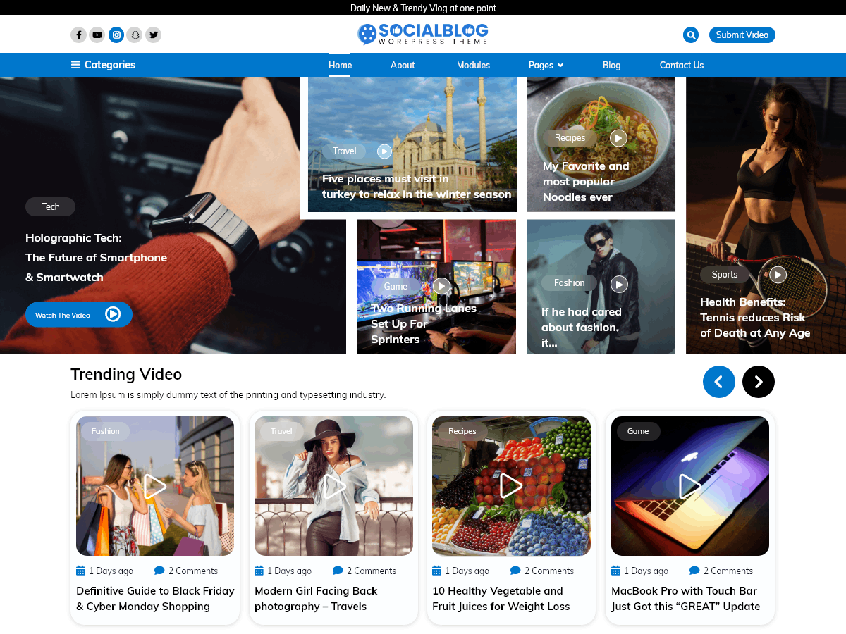Social Blog theme screenshot