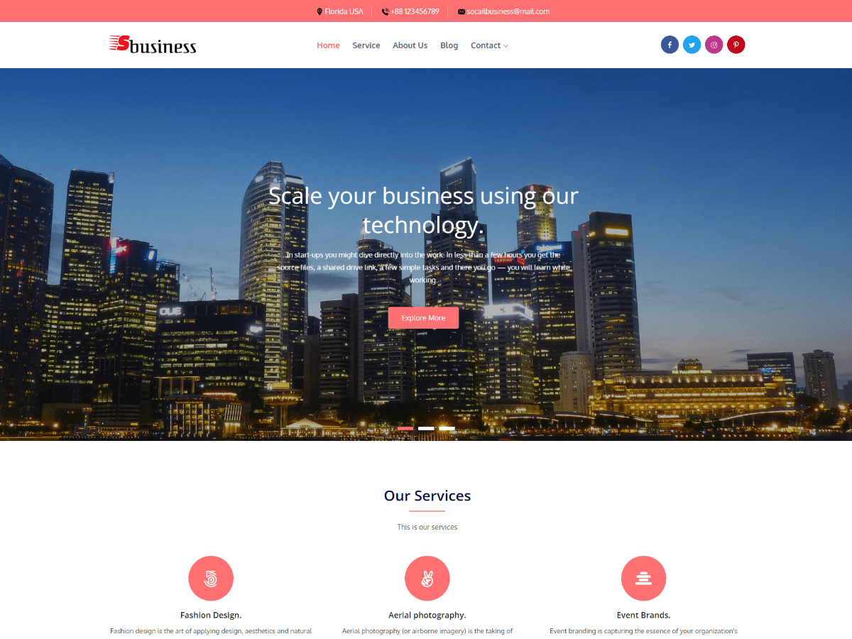 Social Business theme screenshot