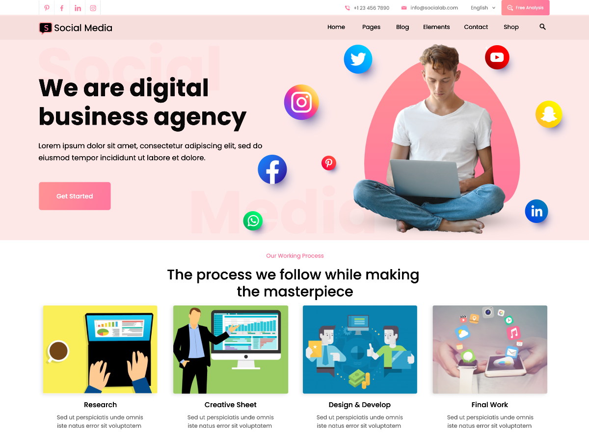 Social Media Expert theme screenshot