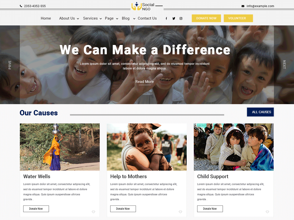 Social NGO theme screenshot