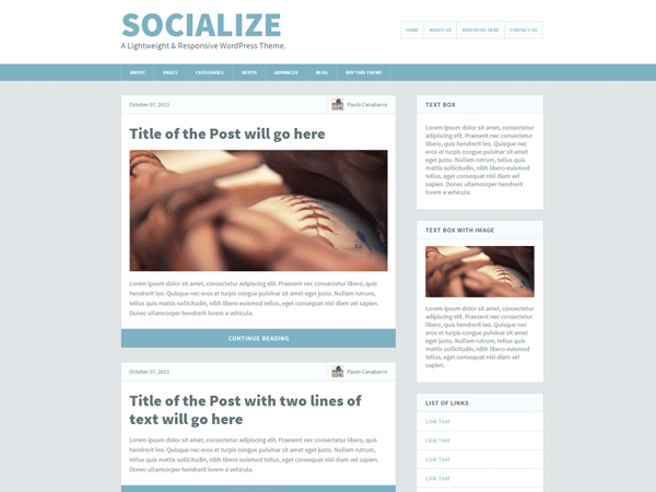 Socialize Lite theme screenshot