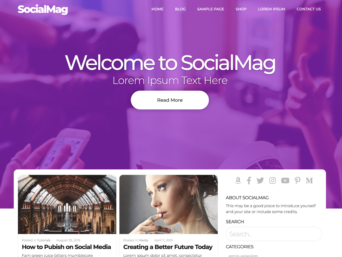 SocialMag theme screenshot