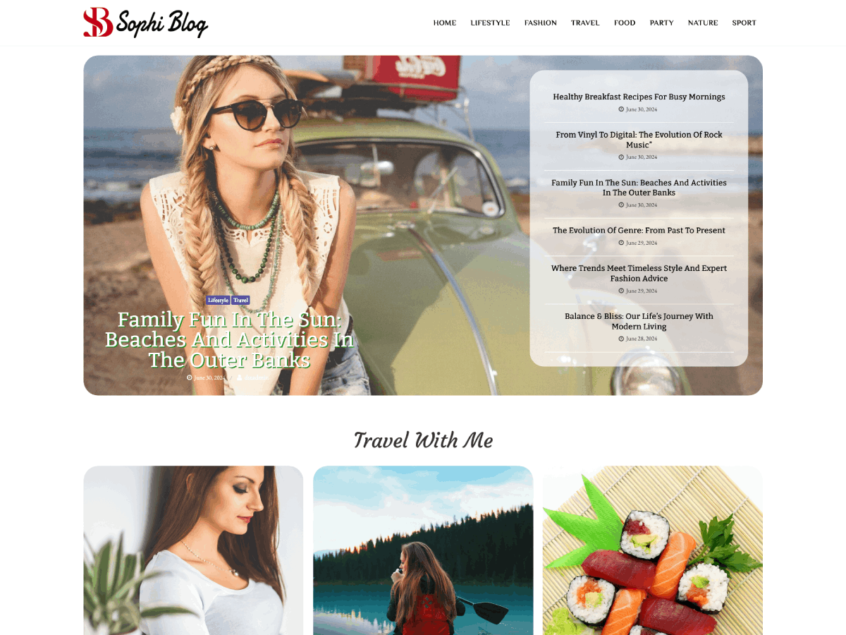 Sofi Blog theme screenshot