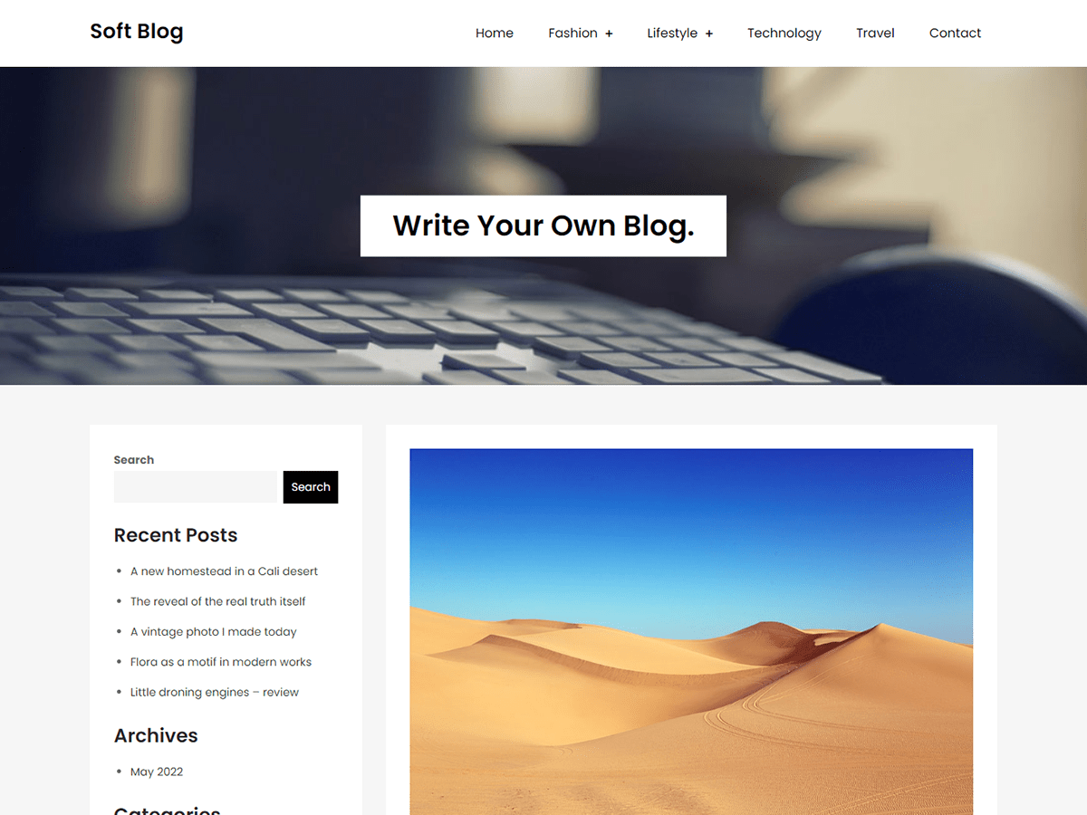 Soft Blog theme screenshot