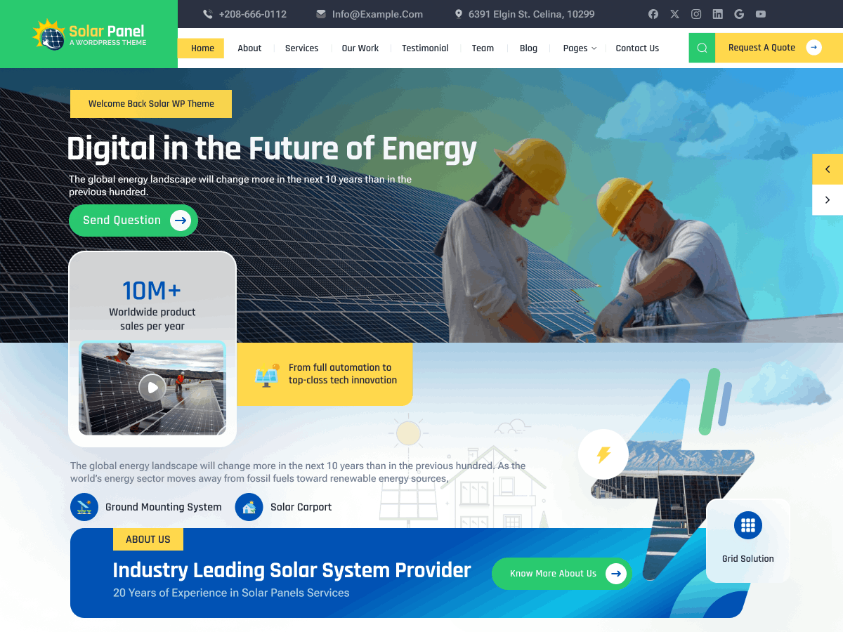 Solar Power Energy theme screenshot