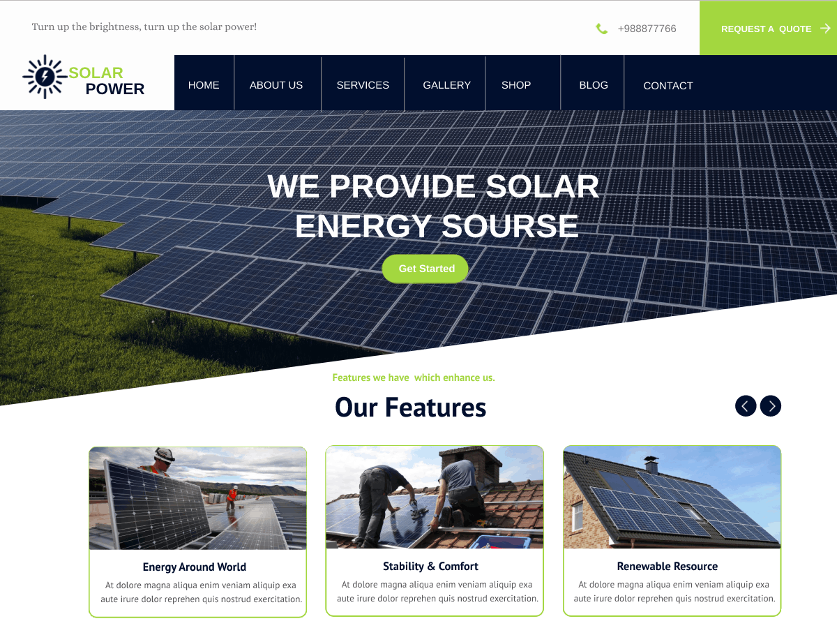 Solar Power theme screenshot
