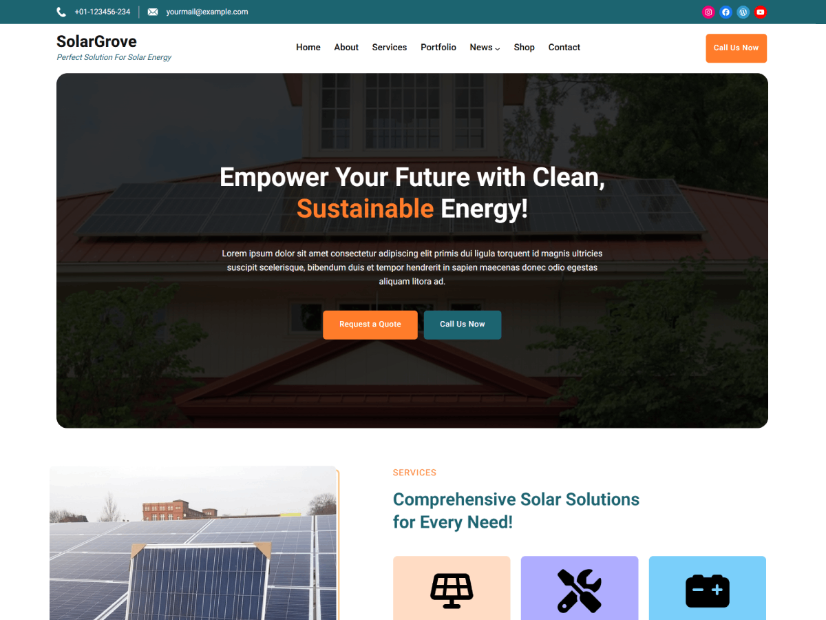 SolarGrove theme screenshot