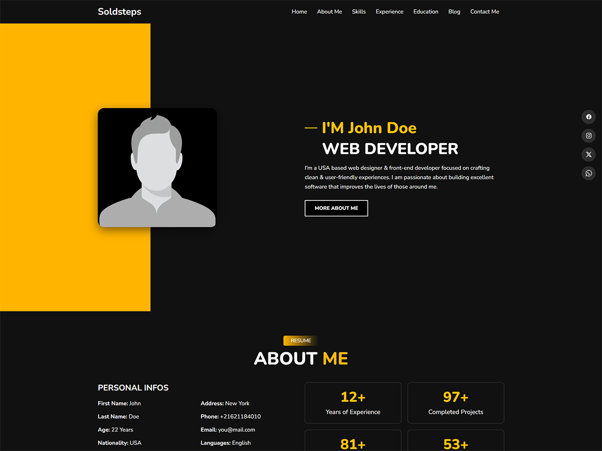 Soldsteps theme screenshot