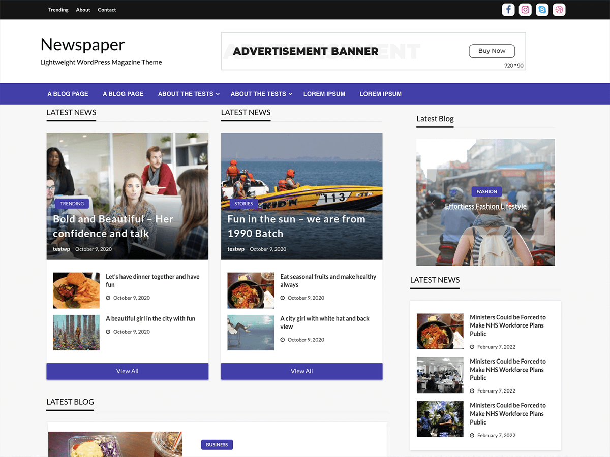 Sole Newspapers theme screenshot