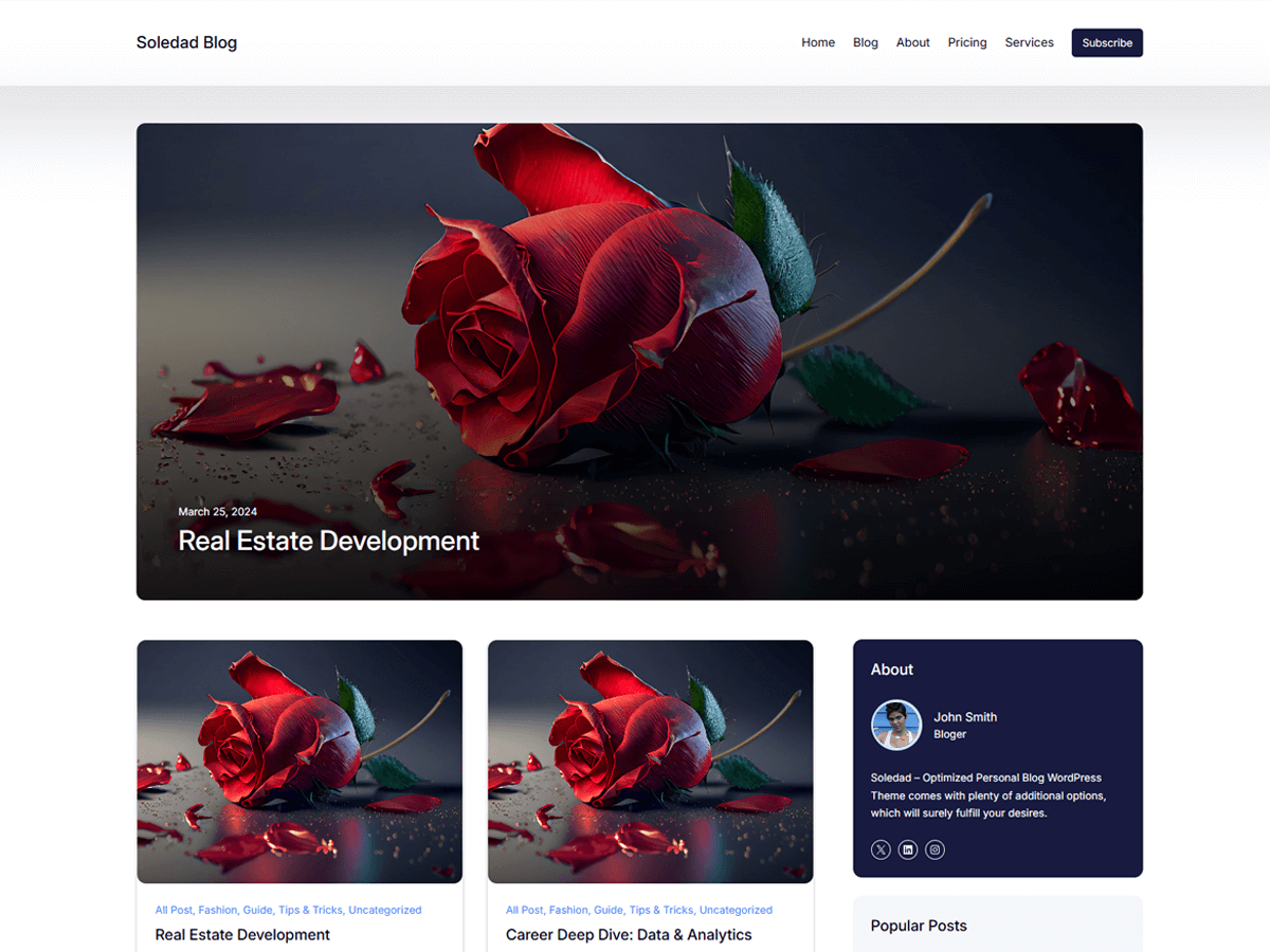 Soledad Blog Lite theme screenshot