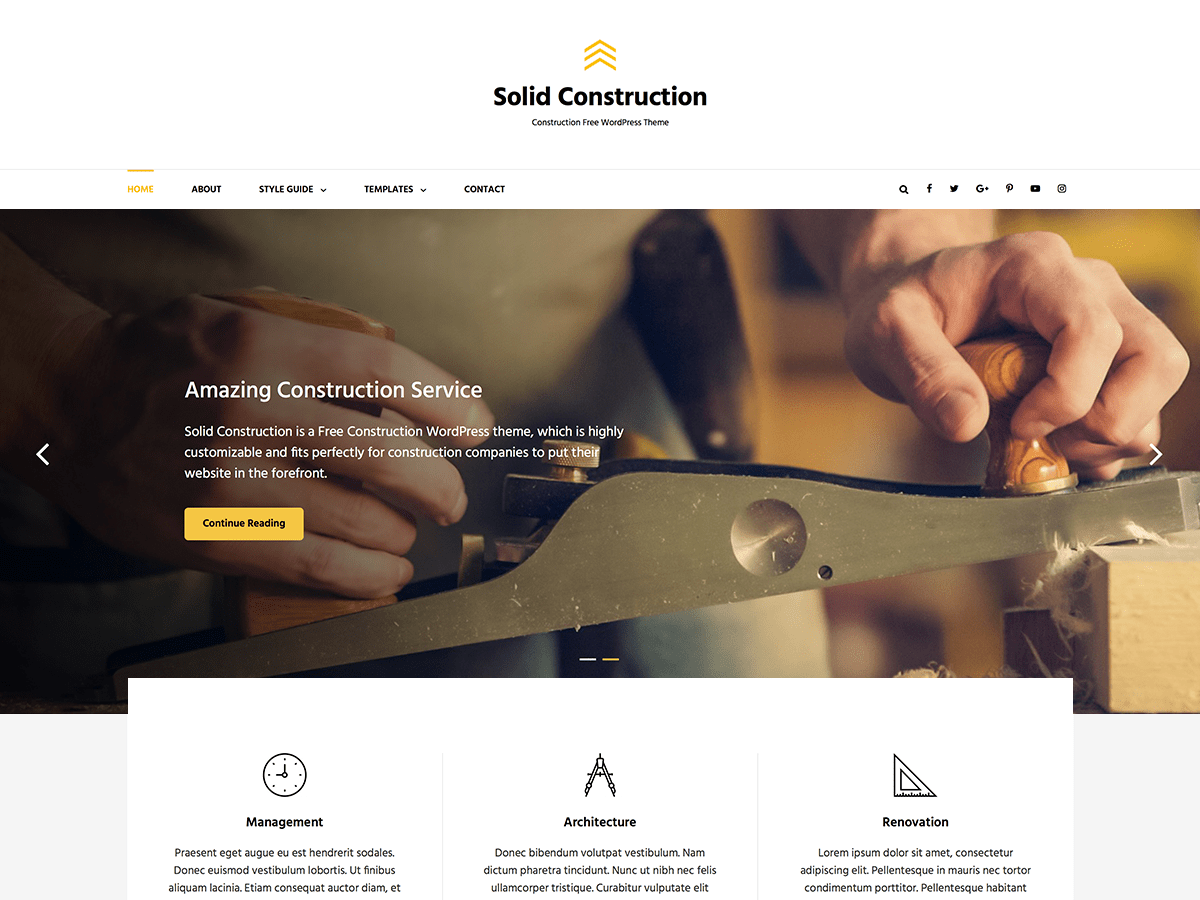 Solid Construction theme screenshot