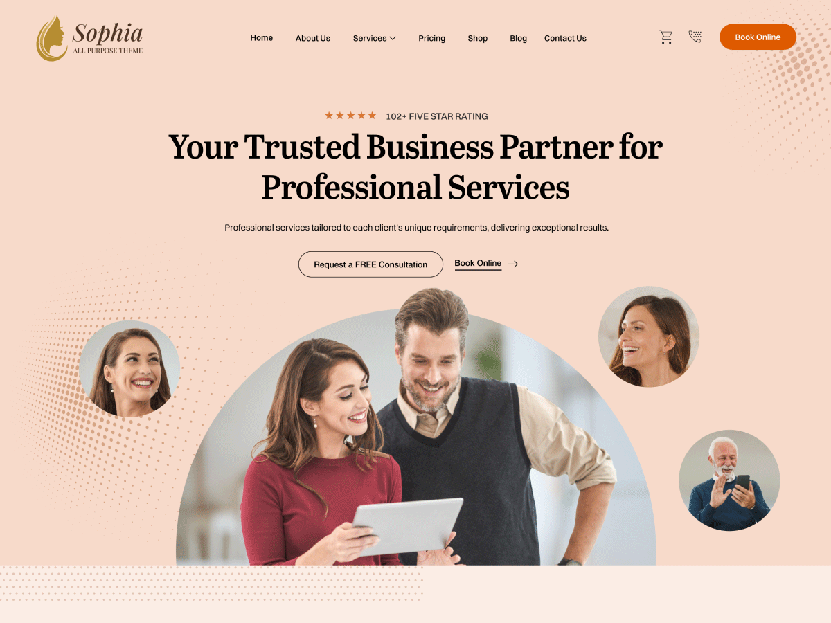 Sophia Lite theme screenshot