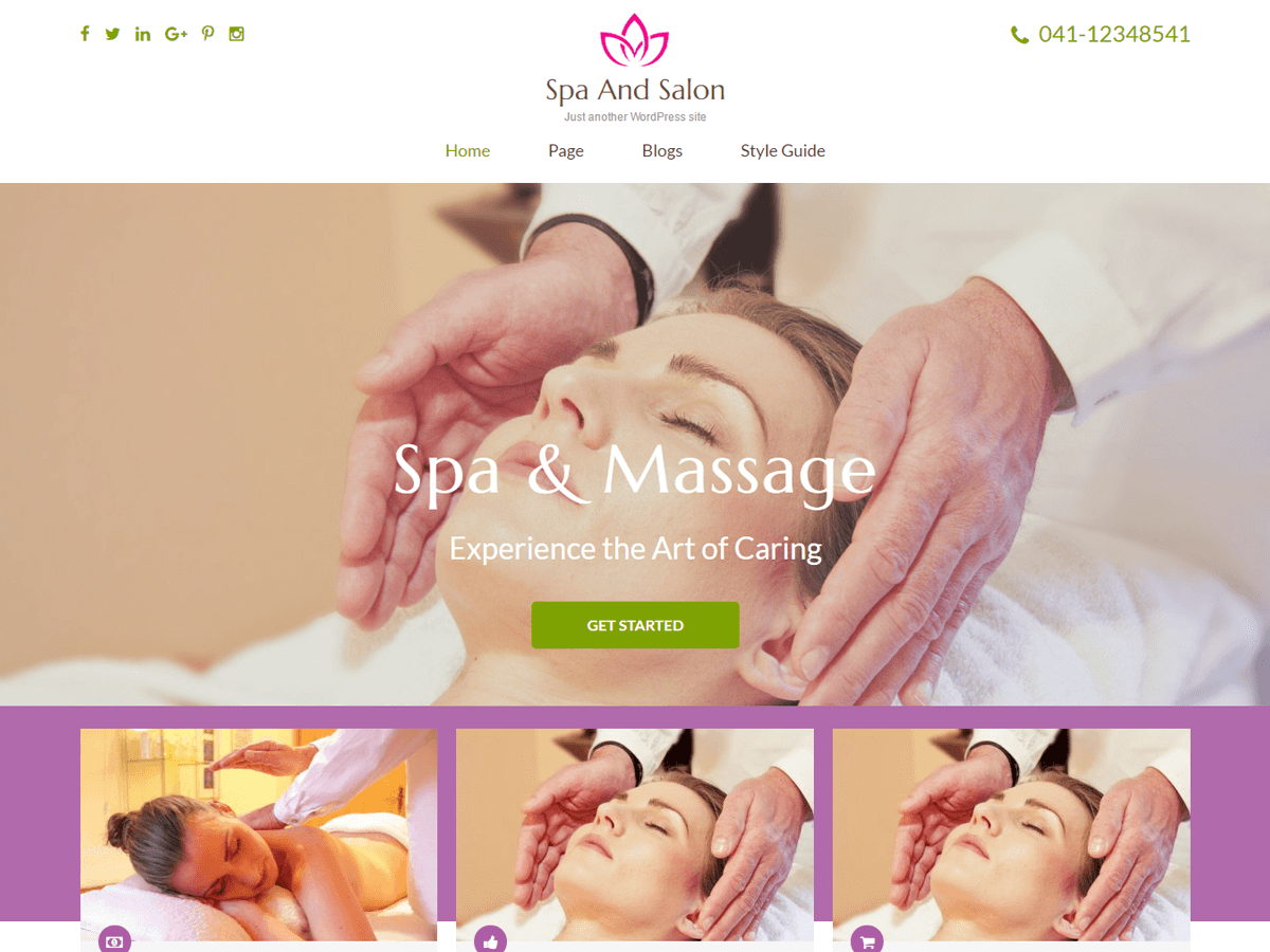 Spa and Salon theme screenshot