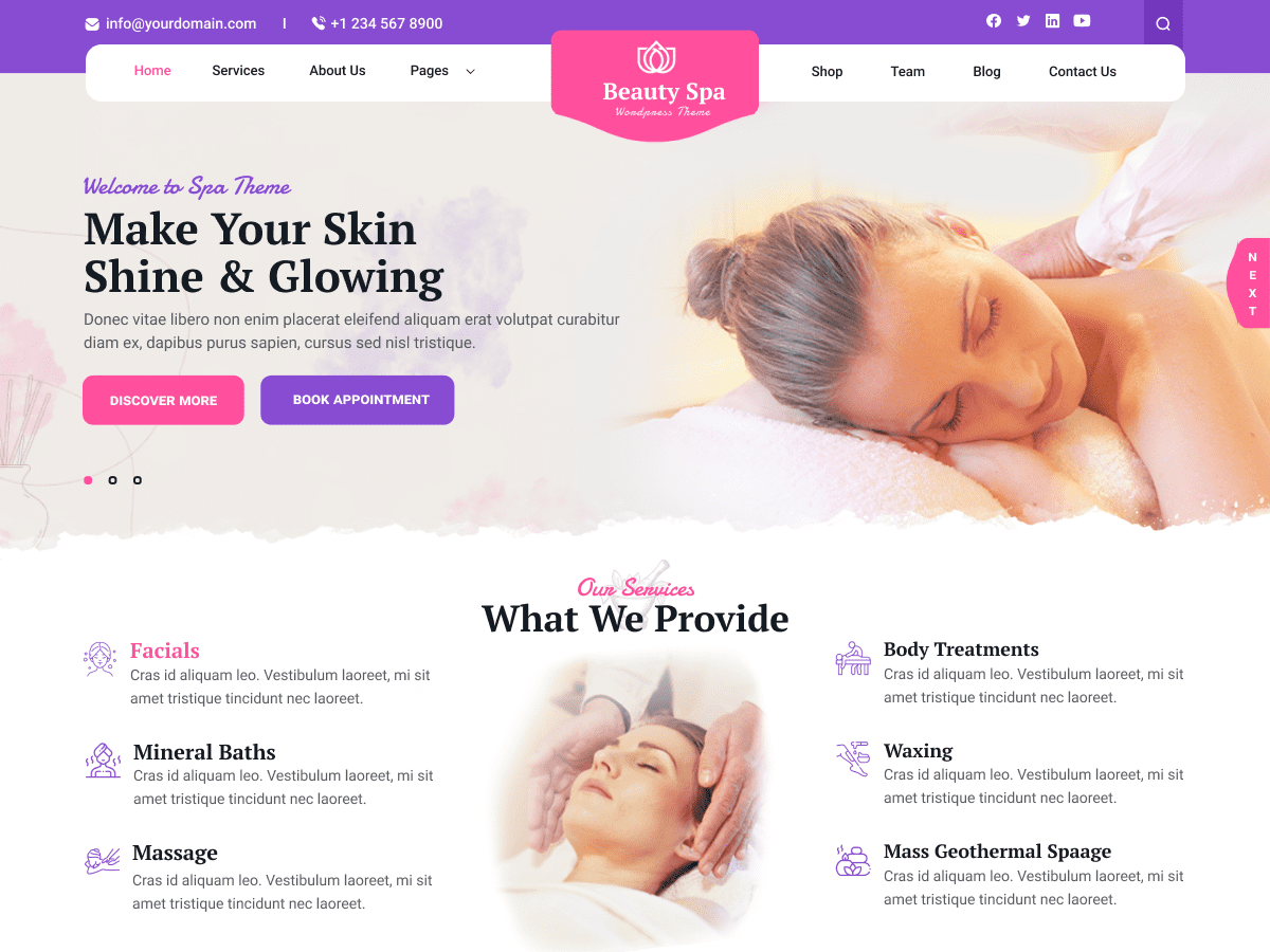 Spa Salon Center theme screenshot