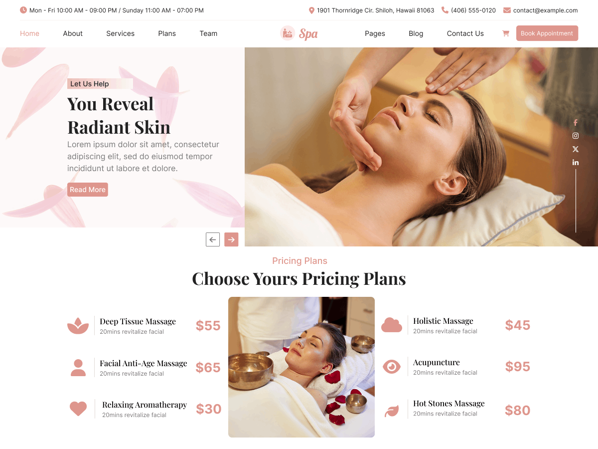 Spa Sauna theme screenshot