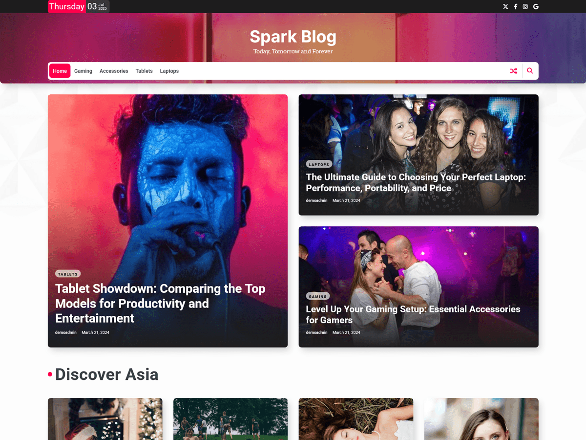 Spark Blog theme screenshot