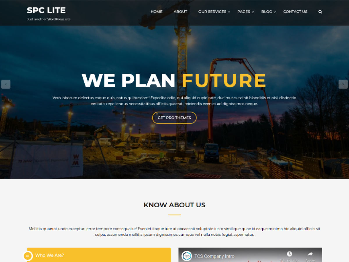 Spark Construction Lite theme screenshot