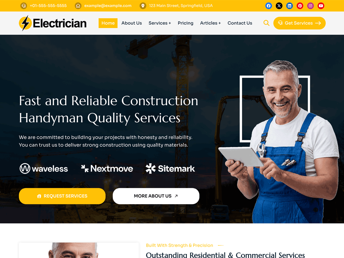 Spark Construction Lite theme screenshot