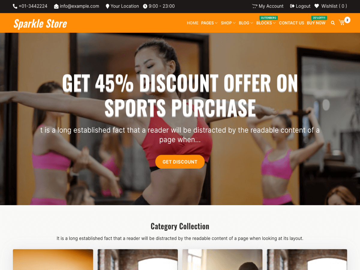 Sparkle Store theme screenshot