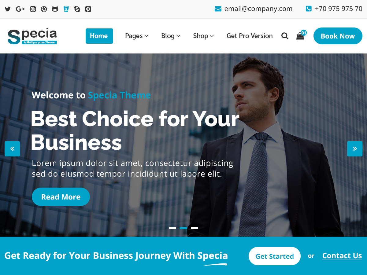 Specia theme screenshot