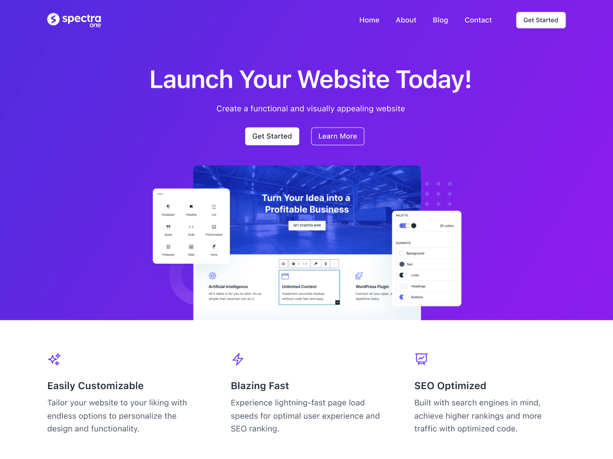 Spectra One theme screenshot