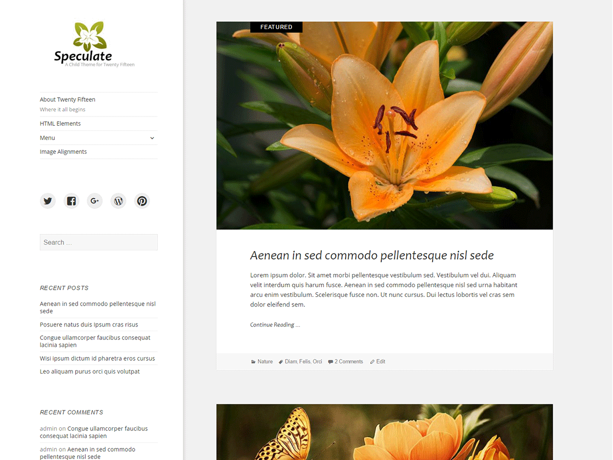 Speculate theme screenshot