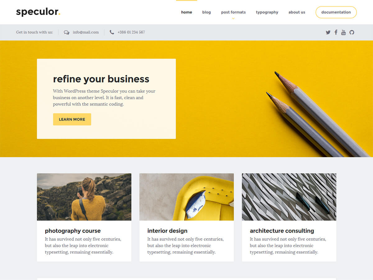 Speculor theme screenshot