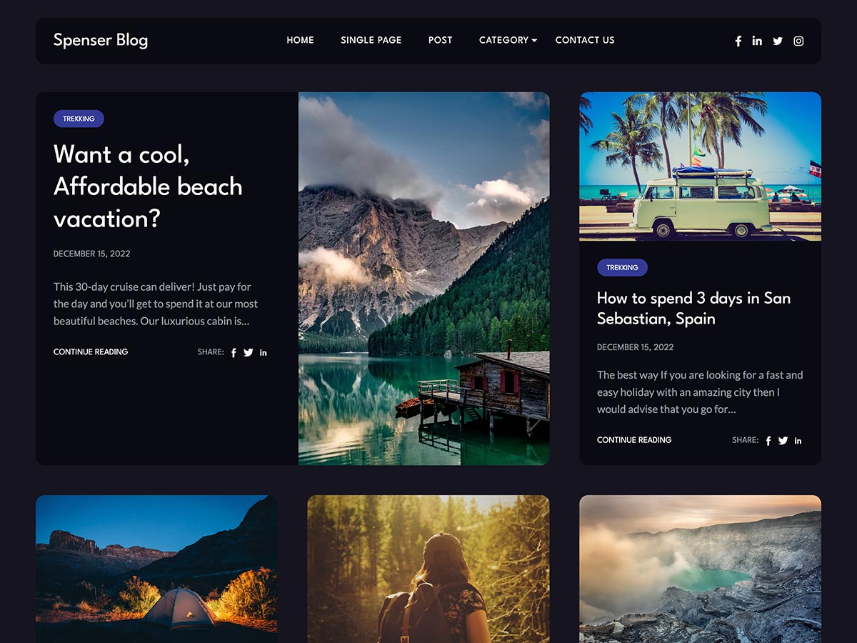 Spenser Blog theme screenshot