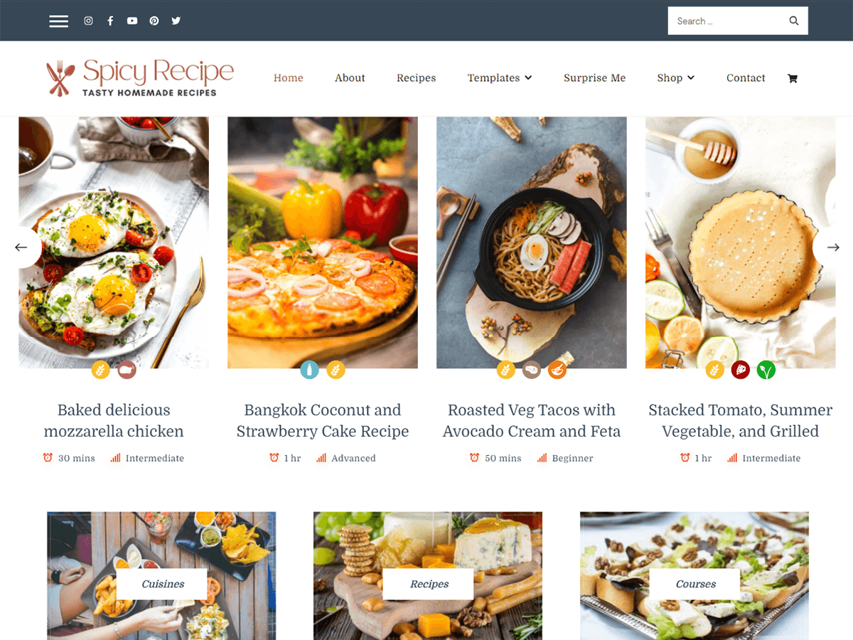 Spicy Recipe theme screenshot