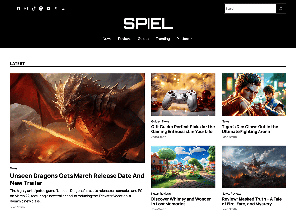 Spiel theme screenshot