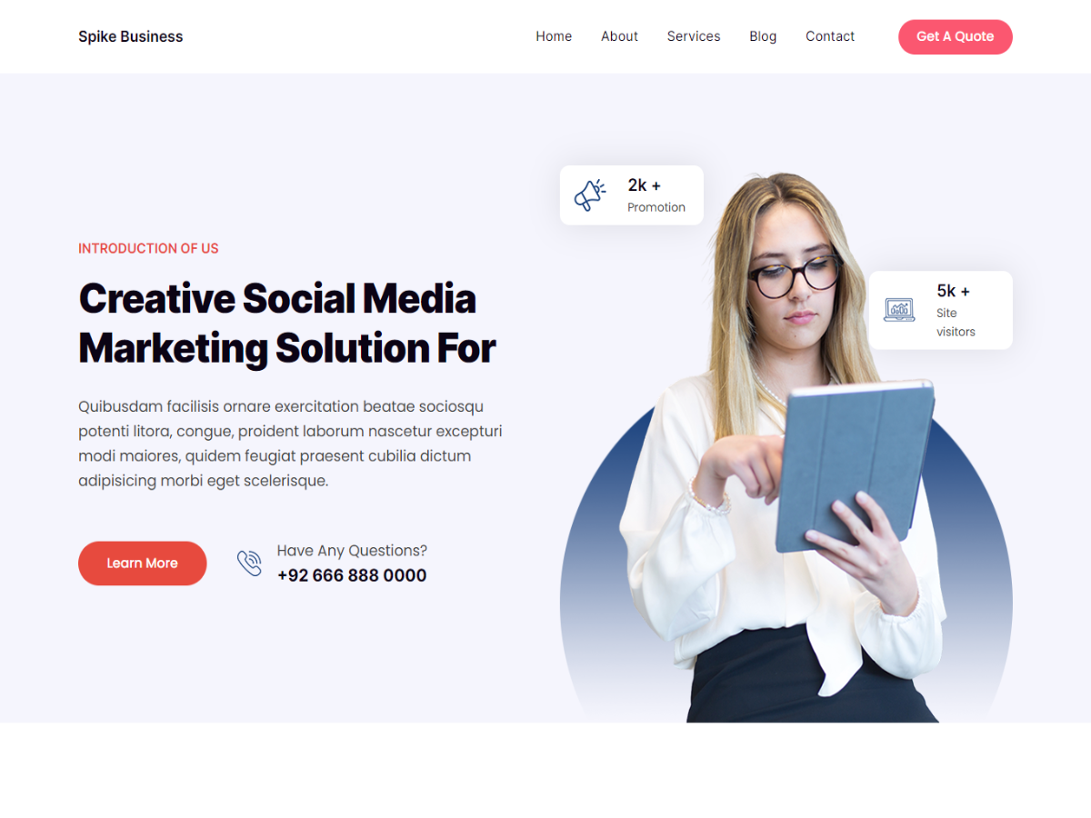 Spike Business theme screenshot