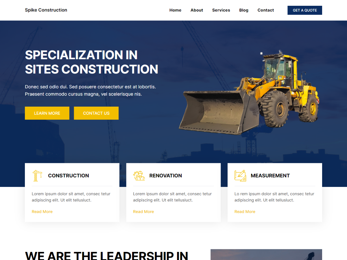 Spike Construction theme screenshot