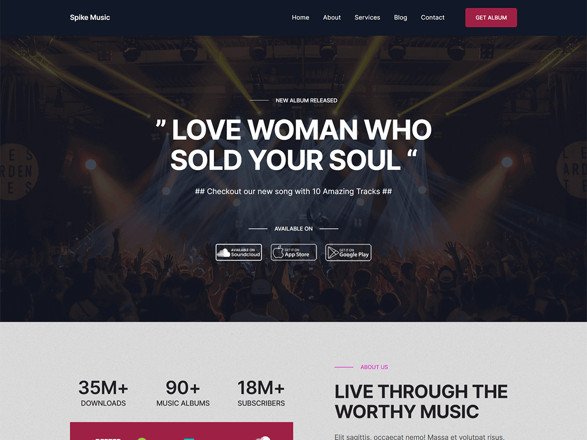 Spike Music theme screenshot