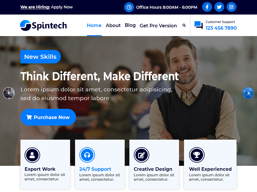 Spintech theme screenshot
