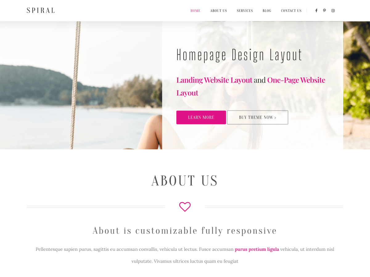 Spiral Landing Page theme screenshot