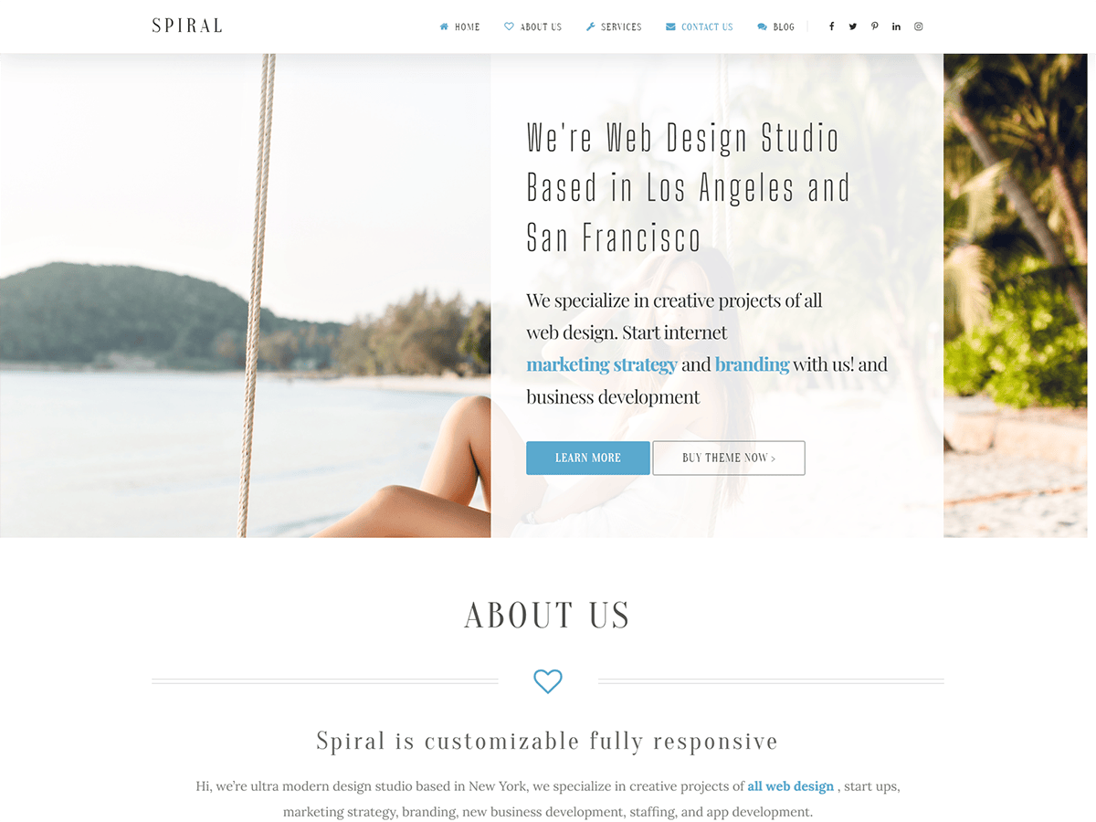 Spiral Lite One Page theme screenshot
