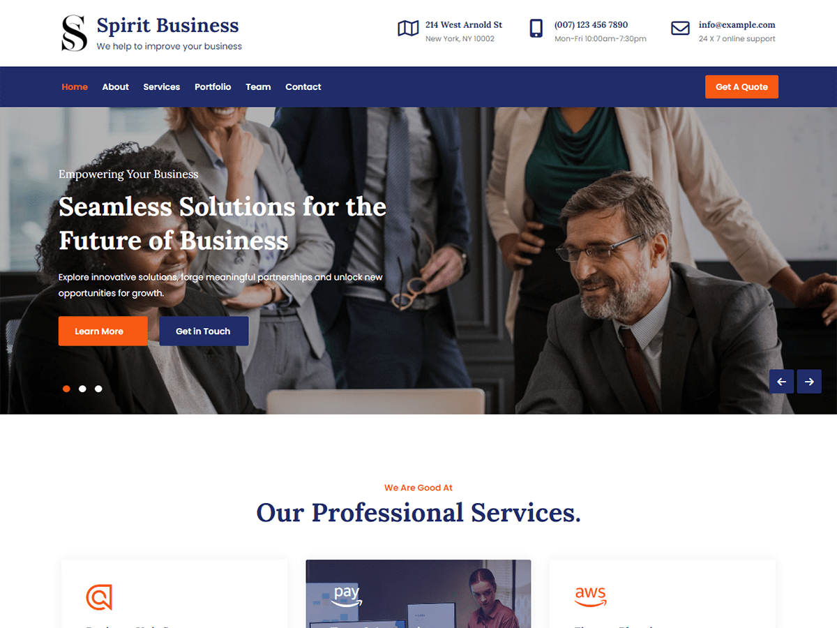 Spirit Business theme screenshot