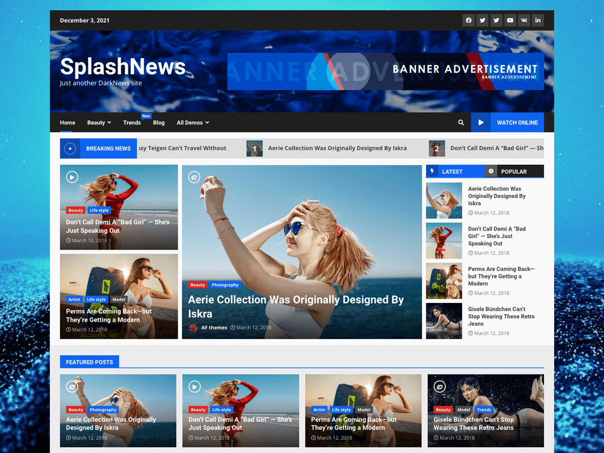 SplashNews theme screenshot