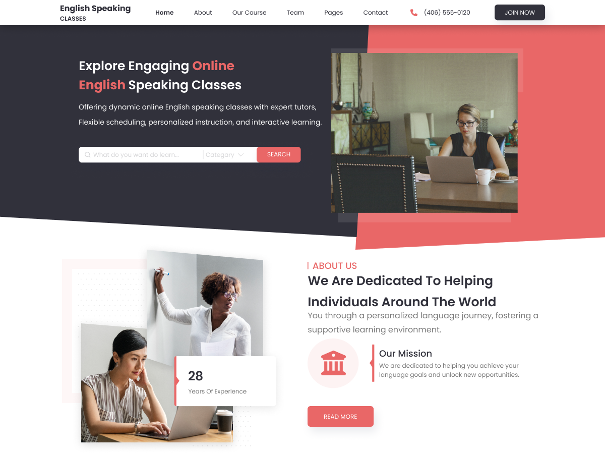 Spoken English Classes theme screenshot