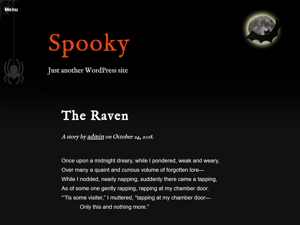 Spooky theme screenshot