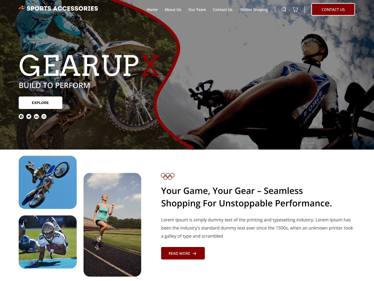 Sports Accessories theme screenshot