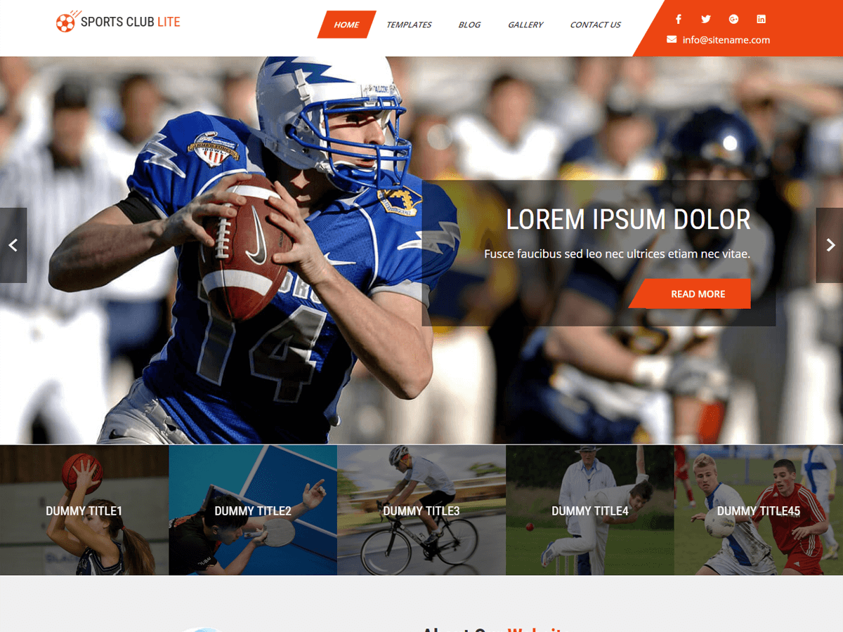 Sports Club Lite theme screenshot