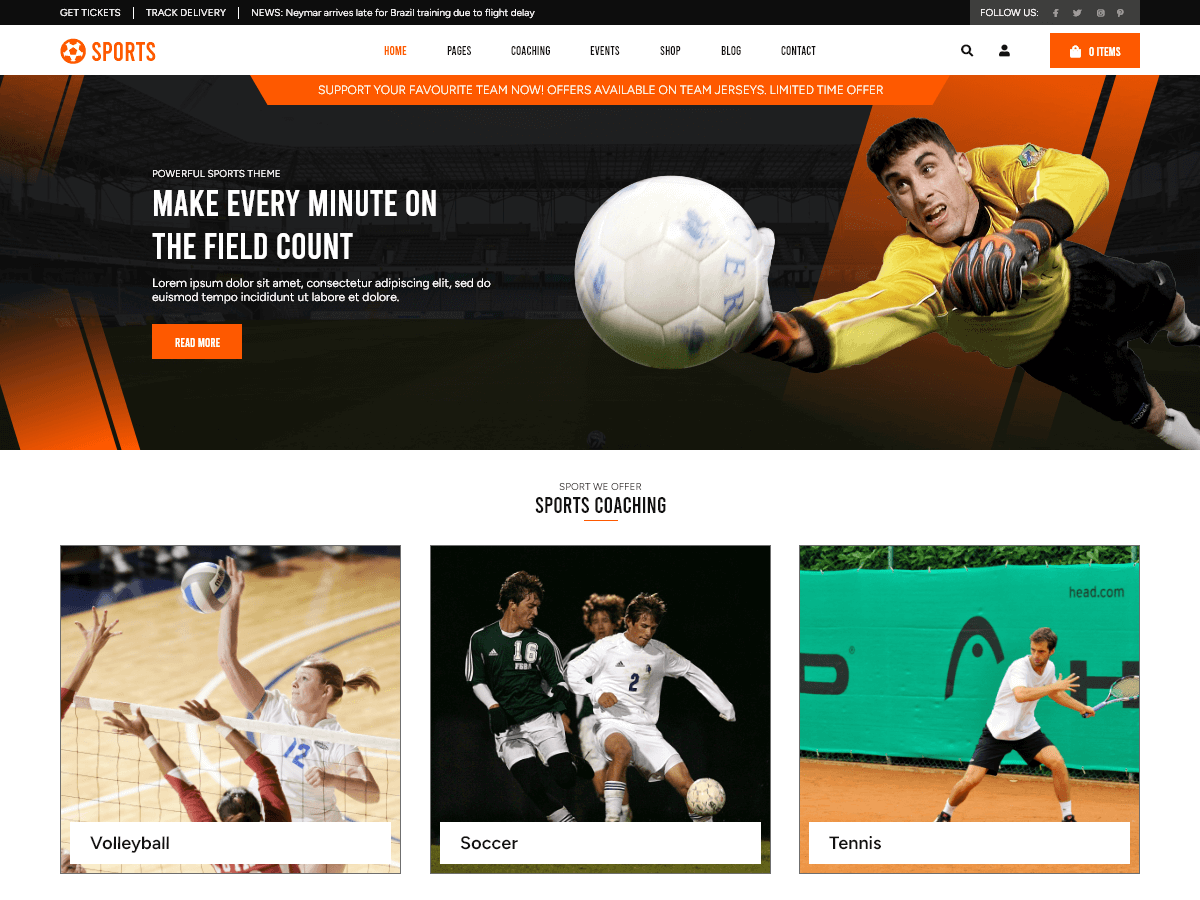 Sports League theme screenshot