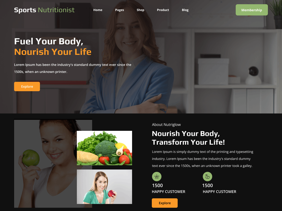 Sports Nutritionist theme screenshot